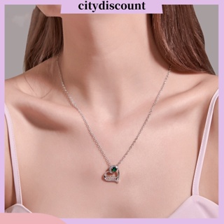 &lt;citydiscount&gt; สร้อยคอ จี้รูปหัวใจ ประดับพลอยเทียม ของขวัญวันแม่ เครื่องประดับแฟชั่น สําหรับผู้หญิง