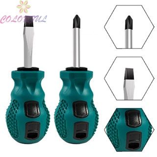 【COLORFUL】Screwdriver Black Chrome-vanadium Steel Cross Screwdriver Magnetic Rubber Handle