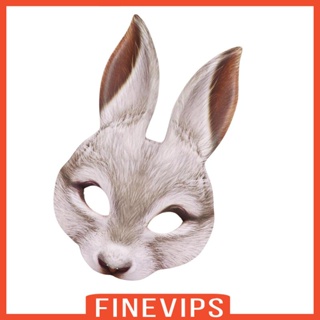 [Finevips] เครื่องแต่งกาย รูปกระต่ายครึ่งหน้า สําหรับปาร์ตี้ฮาโลวีน