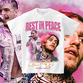 เสื้อยืดแขนสั้น ผ้าฝ้ายแท้ พิมพ์ลาย Lil Peep Peace 2022 สไตล์ฮิปฮอป สตรีท ยุโรป อเมริกัน สําหรับผู้หญิง