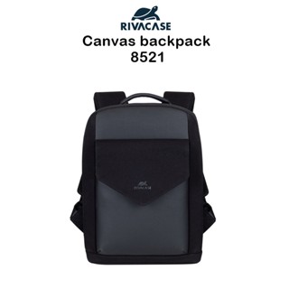 Rivacase Canvas backpack 8521 กระเป๋าโน๊ตบุ๊คแบบสะพายหลังเกรดพรีเมี่ยม สำหรับ Mac Ultrabook Notebook13.3-14"(ของแท้100%)