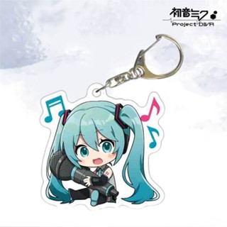 พวงกุญแจ จี้การ์ตูนนักร้อง Vocaloid Hatsune Miku MEIKO LAITO สองด้าน สไตล์ญี่ปุ่น สําหรับผู้หญิง และผู้ชาย