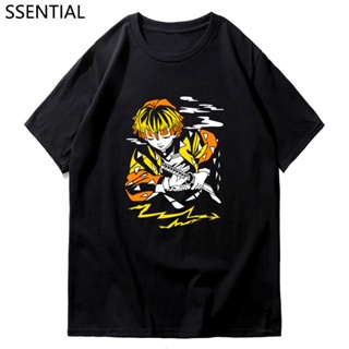 เสื้อยืดผ้าฝ้ายพิมพ์ลายKimetsu ไม่มี Yaiba T เสื้อผู้ชาย Casual Demon Slayer เสื้อยืดชาย Harajuku TShirt Hot แนวโ S-5XL