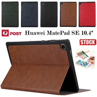 เคสหนัง ฝาพับ พร้อมช่องใส่บัตร ตั้งได้ สไตล์เรโทร หรูหรา สําหรับ Huawei MatePad SE 10.4 นิ้ว AGS5-L09 AGS5-W09