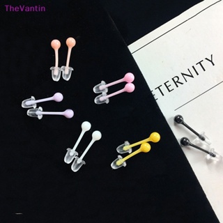 Thevantin ต่างหูสตั๊ดเซรามิก 4 มม. หลากสี 1 คู่