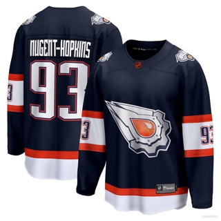 เสื้อกีฬาแขนยาว ลาย HQ1 NHL Edmonton Oilers Home Jersey Hopkins พลัสไซซ์ QH1