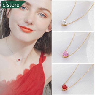 Cfstore สร้อยคอโซ่ สเตนเลส จี้รูปหัวใจ เครื่องประดับแฟชั่น สําหรับผู้หญิง I5R1