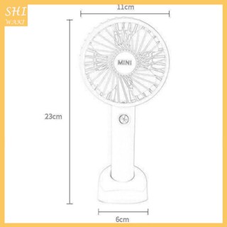 [Shiwaki] พัดลมมือถือ ขนาดเล็ก ปรับความเร็วได้ 3 ระดับ พร้อมฐานรอง สําหรับเดินทาง