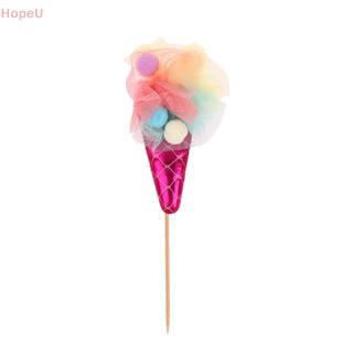 [HopeU] ท็อปเปอร์ไอศกรีมกลิตเตอร์ สําหรับตกแต่งเค้กวันเกิด คัพเค้ก 1 ชิ้น