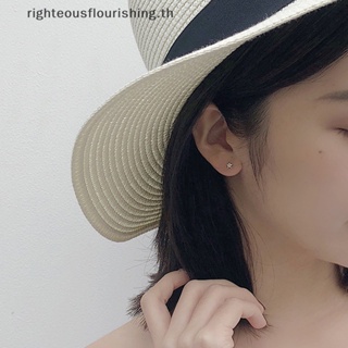 Righteousflourishs.th ใหม่ ต่างหูเม็ดเดี่ยว เงินสเตอร์ลิง 925 ประดับเพทาย รูปดาว ขนาดเล็ก สีดํา เครื่องประดับ สําหรับผู้หญิง