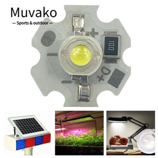 MUVAKO ลูกปัดฮีตซิงก์ LED อลูมิเนียม 1W 3W 10 ชิ้น สีขาว สีฟ้า สีเหลือง