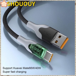 SHOUOUY สายชาร์จ USB C เป็น USB Type C พลังงานสูง 6A ชาร์จเร็ว สําหรับ Xiaomi Redmi Huawei OPPO