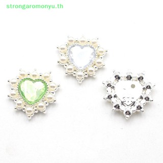 Strongaromonyu กระดุมไข่มุก รูปหัวใจ สําหรับตกแต่งเสื้อผ้า กระโปรง DIY