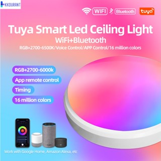 Tuya Wifi ไฟเพดานอัจฉริยะ RGB รอบบ้านอัจฉริยะไฟรอบข้างแอปควบคุมด้วยเสียงด้วย Alexa Google ไฟบ้านแบบหรี่แสงได้หลายสี KDURANT