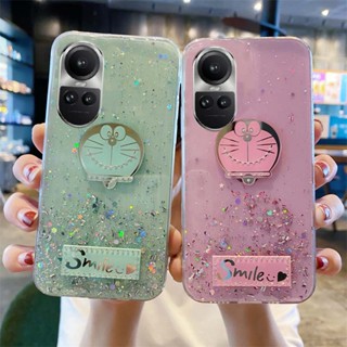 เคสโทรศัพท์มือถือแบบนิ่ม ใส ลายการ์ตูนโดราเอมอน ท้องฟ้ากลางคืน สําหรับ OPPO Reno 10 Pro Plus Reno10 Pro Plus