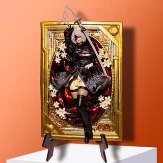 [New product in stock] Neil mechanical Ji automatic humanoid 2B little sister hand-made double-headed carved photo frame secondary statue model ornament MTMU