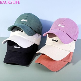 BACK2LIFE หมวกแก๊ป ผ้าฝ้าย ออกแบบดี เข้ากับทุกการแต่งกาย แฟชั่นชนกลุ่มน้อย สไตล์เกาหลี สําหรับผู้หญิง