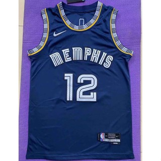 Hot and versatile 2022 รองเท้า NBA Memphis Grizzlies สําหรับผู้ชาย #12 เจ เสื้อกีฬาบาสเก็ตบอล ปักลาย Morant city brown 975089