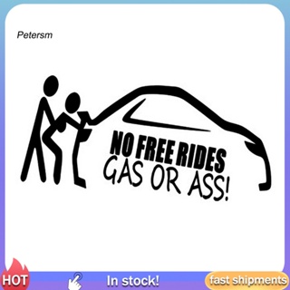 สติกเกอร์สะท้อนแสง PP No Free Rides Gas or Ass Letters สําหรับติดตกแต่งรถยนต์ รถบรรทุก หน้าต่าง