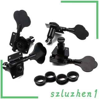 [Szluzhen1] หัวหมุดจูนเนอร์ สีดํา สําหรับกีตาร์ เบส 4 ชิ้น