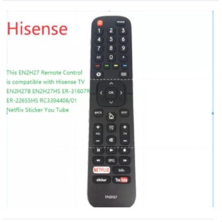 ใหม่ รีโมตคอนโทรลสมาร์ททีวี EN2H27 EN2BC27 EN2BD27H EN2H27 สําหรับ Hisense LED Smart TV HIS-963 EN2H27B EN2H27HS ER-31607R