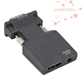 Malcolm อะแดปเตอร์แปลง VGA เป็น HDMI VGA เป็น HDMI คอมพิวเตอร์ เป็น TV Plug and Play พร้อมเสียง 1080P ความละเอียดสูง สําหรับคอมพิวเตอร์