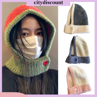 &lt;citydiscount&gt; ผ้าพันคอไหมพรมถักนิตติ้ง หนานุ่ม อบอุ่น ยืดหยุ่น ฤดูหนาว สําหรับผู้หญิง