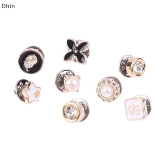 [Dhin] 10Pcs/set Safe Hijab Pins Metal Pearl Brooches Buttons Magne Shawl Shirt Collar Pin Fashion Jewelry Gifts For Women COD