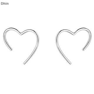 [Dhin] Korea Metal Geometric Heart Ear Cuff Opening Simple C-Shape Ear Clip Earrings For Women Aesthetic Jewelry COD