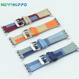 สายนาฬิกาข้อมือผ้ายีน สําหรับ iwatch series 8 7 6 5 SE 4 3 45 44 42 41 40 38 มม.