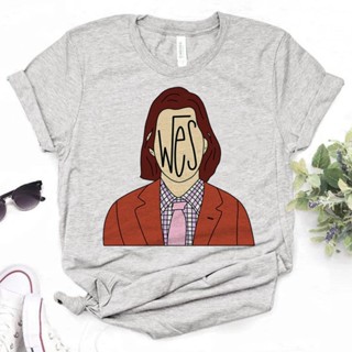 เสื้อยืด พิมพ์ลายการ์ตูนอนิเมะ Wes Anderson สไตล์ฮาราจูกุ สําหรับผู้หญิง