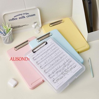 Alisond1 กล่องแฟ้มคลิปบอร์ด ขนาด A4 5 สี สําหรับจัดเก็บเอกสาร เครื่องเขียน สํานักงาน