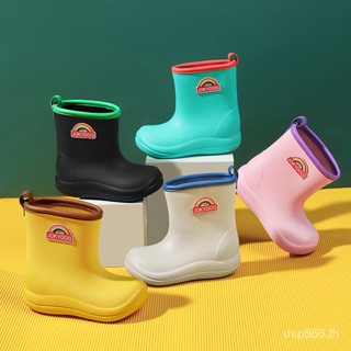 Baby, baby, baby, water boots, rain boots, cartoon wholesale, rain-proof, non-slip, cute rainbow HIYK for boys and girls