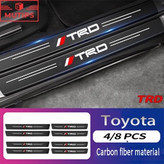 สติกเกอร์คาร์บอนไฟเบอร์ ป้องกันรอยขีดข่วน กันลื่น สําหรับ Toyota TRD Avanza Veloz Agya Razie Calya Rush Kijiang 4 8 ชิ้น 4 8 ชิ้น