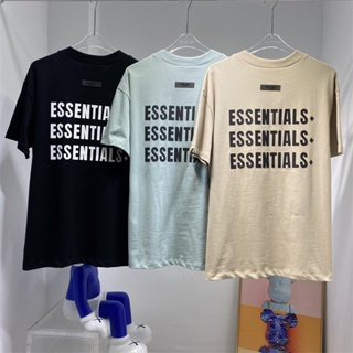 เสื้อยืดแขนสั้น ผ้าฝ้าย พิมพ์ลายตัวอักษร FOG ESSENTIALS ขนาดใหญ่ สําหรับผู้ชาย และผู้หญิง