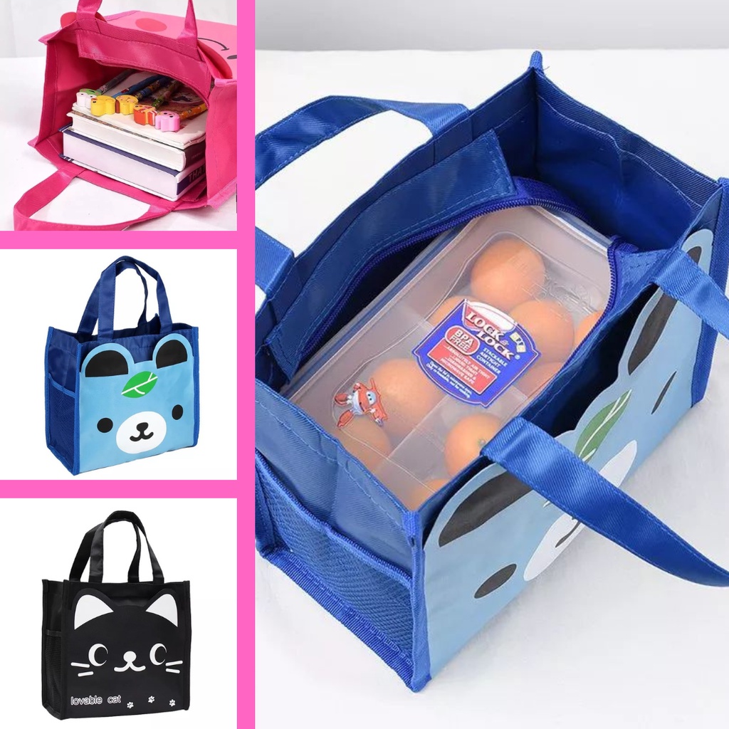 กระเป๋าใส่ของอเนกประสงค์ ลายการ์ตูน แบบถือพกพาสะดวก ใส่ของใช้ได้เยอะ #BAG021