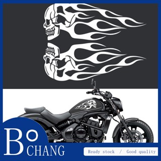 Bochang สติกเกอร์ ลายเปลวไฟกะโหลก สําหรับติดตกแต่งรถยนต์ รถจักรยานยนต์