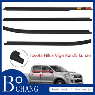 Bochang แถบซีลพลาสติก ติดหน้าต่างรถยนต์ สําหรับ Toyota Hilux Vigo Kun25 kun26 2005-2015 4 ชิ้น