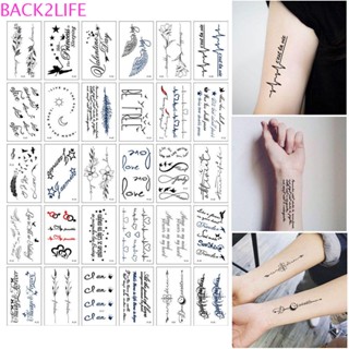 Back2life สติกเกอร์รอยสักชั่วคราว 30 ชิ้น / เซต สําหรับผู้หญิง ผู้ชาย แขน ขา รอยสักชั่วคราว