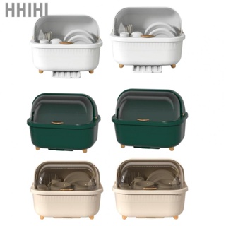 Hhihi Dish Drying Box  Versatile Durable Drainer Bottom Drain Hole with Lid Cover for Home