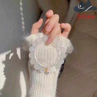 Bliss สร้อยข้อมือ ประดับลูกปัดหินมูนสโตนเทียม รูปกระต่ายน่ารัก เหมาะกับของขวัญ สําหรับผู้หญิง