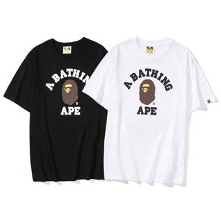 เสื้อยืดลําลอง ผ้าฝ้าย แขนสั้น คอกลม พิมพ์ลาย Ape Head ทรงหลวม สไตล์สตรีท แฟชั่นฤดูร้อน สําหรับผู้ชาย และผู้หญิง