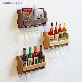 [WillBesugarT] ชั้นวางแก้วไวน์จิ๋ว 1:12 สําหรับตกแต่งบ้านตุ๊กตา 1 ชิ้น