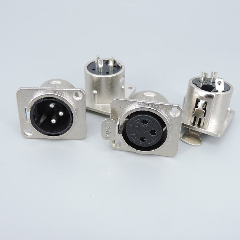 ซ็อกเก็ตปลั๊กแจ็คเชื่อมต่อเสียงไมโครโฟน XLR 3pin ตัวผู้ หรือตัวเมีย สีเงิน ทองแดง XLR FTH1 1 ชิ้น