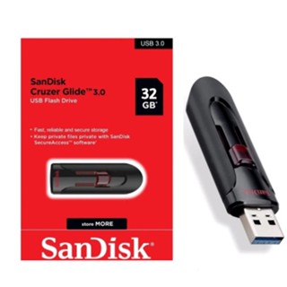 Sandisk Cruzer Glide แฟลชไดรฟ์ USB 3.0 32GB พับเก็บได้ ของแท้