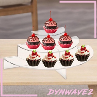 [Dynwave2] ชั้นวางขนมหวาน คัพเค้ก อะคริลิค แบบครึ่งวงกลม ขนาดเล็ก สําหรับตกแต่งโต๊ะ งานแต่งงาน