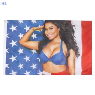 [IHS] ธงแบนเนอร์ผ้าไหม ลายนักร้อง Nicki Minaj Rap USA 3x5 ฟุต