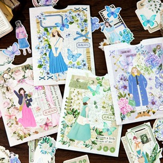 Midoo สติกเกอร์ฉลาก ลายผู้หญิงสวยโรแมนติก สําหรับตกแต่งสมุดภาพ 100 ชิ้น ต่อล็อต