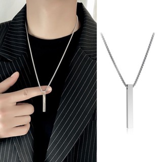 เครื่องประดับ สร้อยคอสแตนเลส จี้เรียบง่าย สไตล์ฮิปฮอป สําหรับผู้ชาย และผู้หญิง