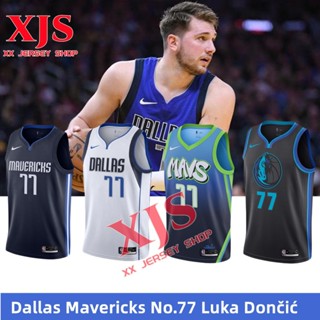 Dallas Mavericks ตัวเลข สีน้ําเงิน เสื้อกีฬาบาสเก็ตบอล ลายทีม Au Version Luka Doncationation 77